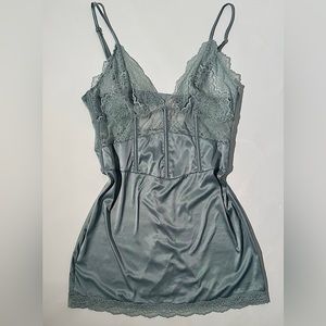 Victoria's Secret Baby Blue Corset Slip Dress